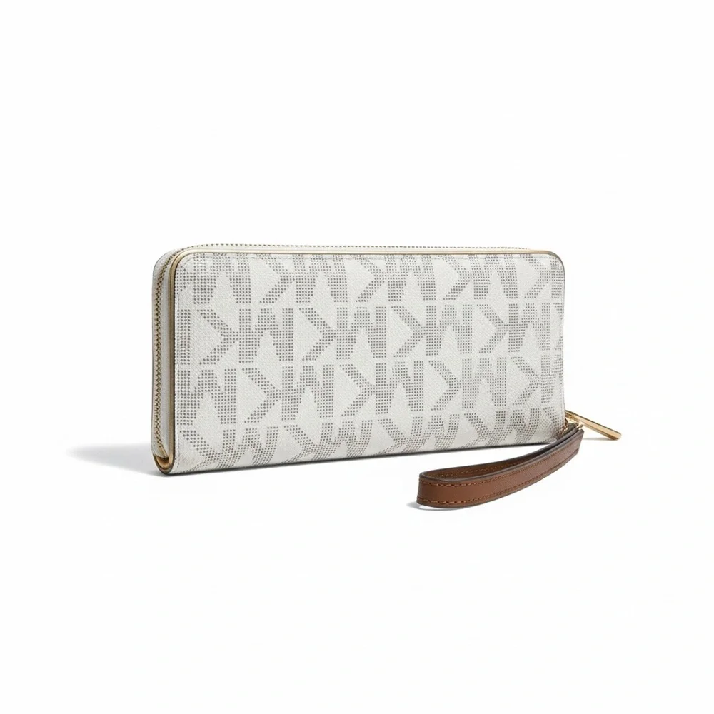 Michael Kors Signature Logo Zip Around Wallet Wristlet NWOT
